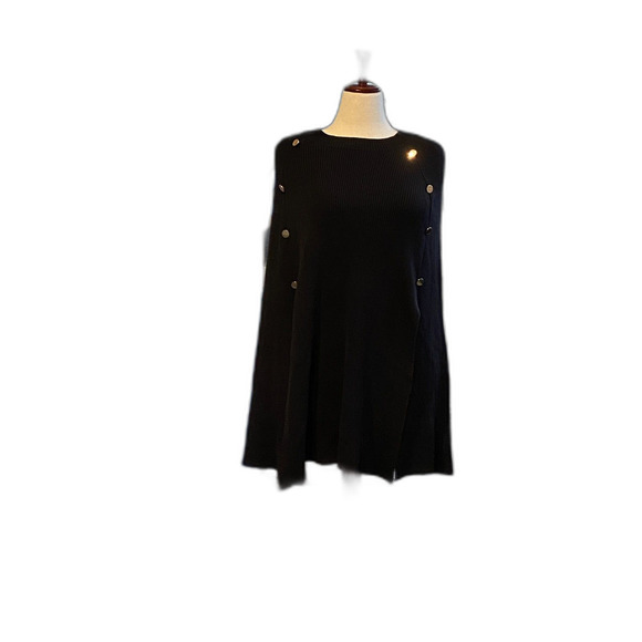 Olivia Button Cape, Size 22, in Black with Gold Buttons - Picture 2 of 5